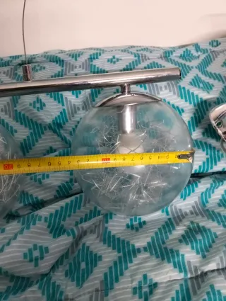 Lote 2 Lámparas Salón Cristal Metal