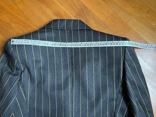 Completo blazer e gonna lana grigio gessato