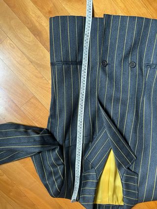 Completo blazer e gonna lana grigio gessato