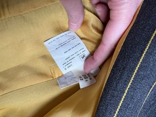 Completo blazer e gonna lana grigio gessato