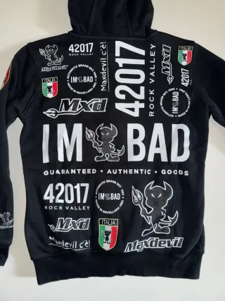 Felpa MaxDevil nera con cappuccio interno in pile