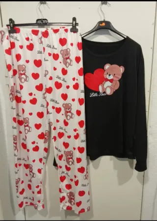 Pijama Mujer Oso y Corazones XXL