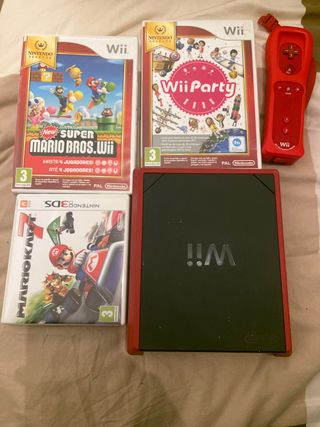 Nintendo Wii Roja con Juegos
