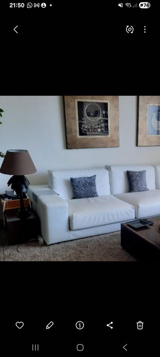 Sofá Sancal 2 plazas piel blanco