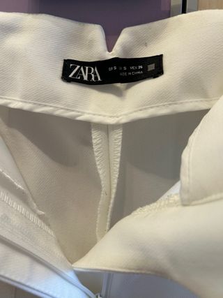 Pantalón Zara pinzas blanco Talla S