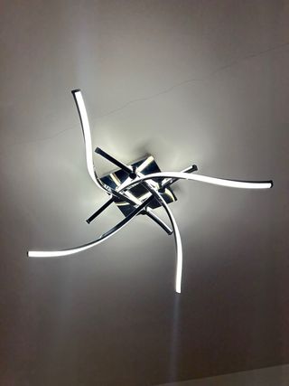 Lámpara LED Moderna Plata y Blanca