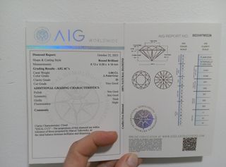 Diamante Redondo 1.04 Cts AIG Certificado
