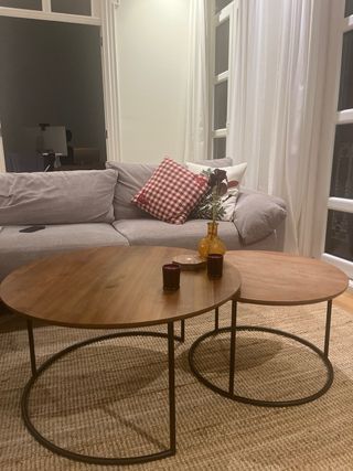 Mesas de centro redondas madera y metal