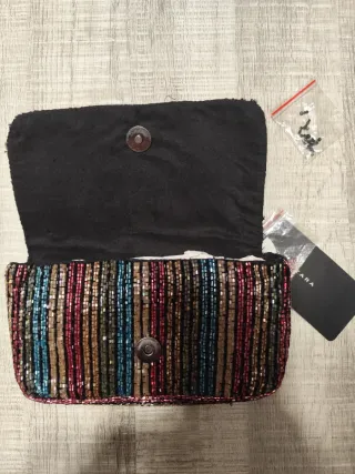 Bolso fiesta Zara abalorios multicolor