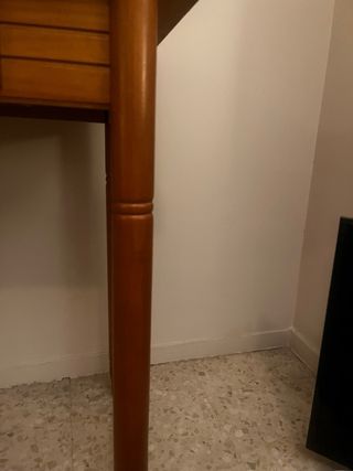Mesa madera  con 1 cajón. Extensible tipo libro