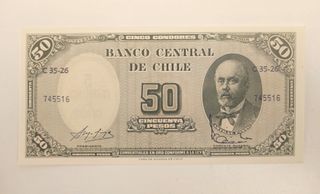 Lote 2 antiguos billetes Chile
