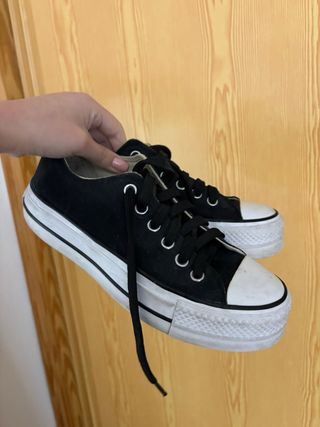 Converse All Star Originales Plataforma Negras