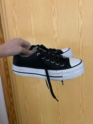 Converse All Star Originales Plataforma Negras