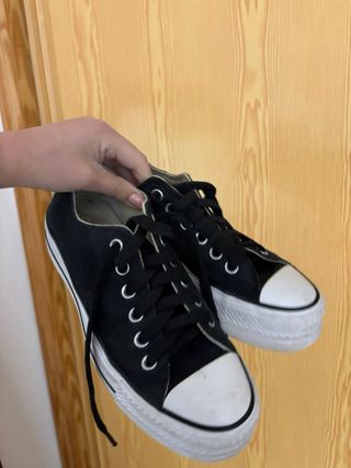 Converse All Star Originales Plataforma Negras