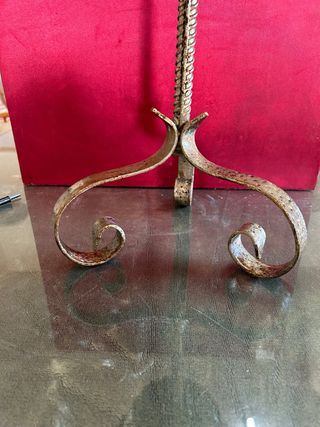 Macetero Vintage Antiguo Metal Dorado