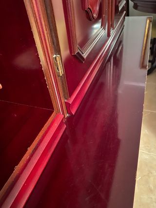 Mueble de salón madera y cristal