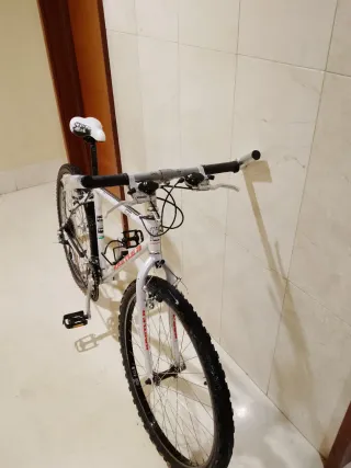 Bicicleta de montaña blanca