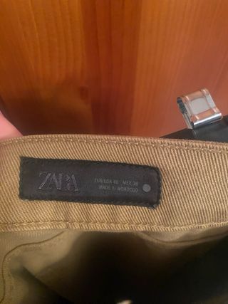 Pantalón Zara Beige Ancho