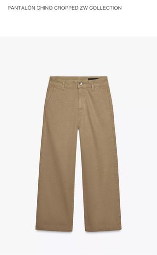 Pantalón Zara Beige Ancho