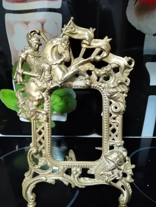 Marco de fotos de bronce antiguo vintage