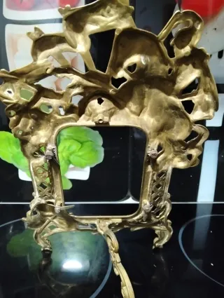 Marco de fotos de bronce antiguo vintage