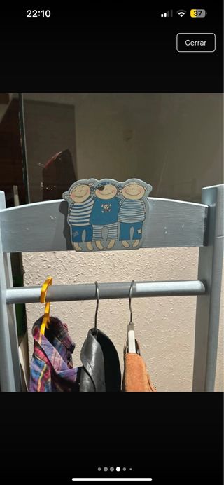 Perchero infantil madera niños