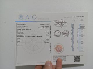 Diamante Redondo 2.65cts Certificado AIG