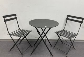 Conjunto Mesa y 2 Sillas Jardín Plegables