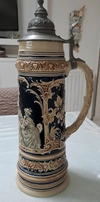 Boccale birra vintage tedesco decorato