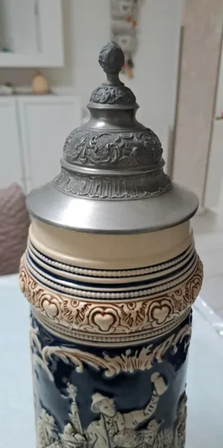 Boccale birra vintage tedesco decorato