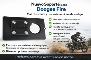 Soporte teléfono Doogee Fire 5, 6 y 7 para moto