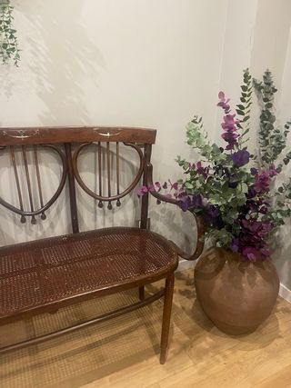 Banco Thonet Antiguo Madera y Rattan