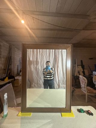 Espejo de madera y cristal