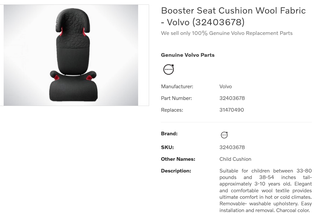 Cojín elevador con respaldo Volvo 10-35 kg