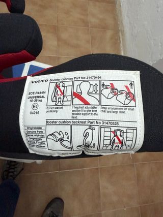 Cojín elevador con respaldo Volvo 10-35 kg