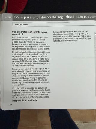 Cojín elevador con respaldo Volvo 10-35 kg