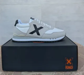 Zapatillas Hombre Munich Dash Blancas y Grises