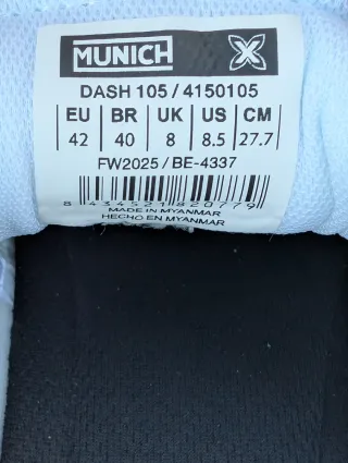 Zapatillas Hombre Munich Dash Blancas y Grises