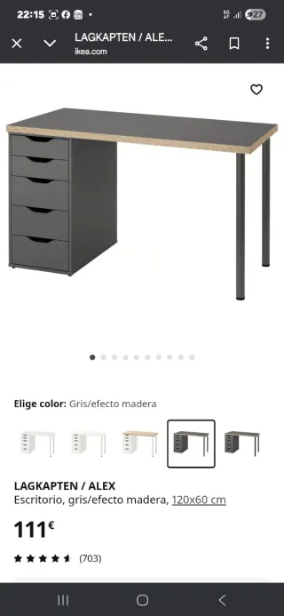 Escritorio con cajonera