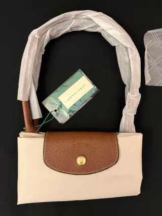 Borsa Longchamp Beige/Marrone Nuova con Cartellino