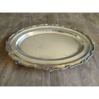 Juego 2 bandejas antiguas baño plata