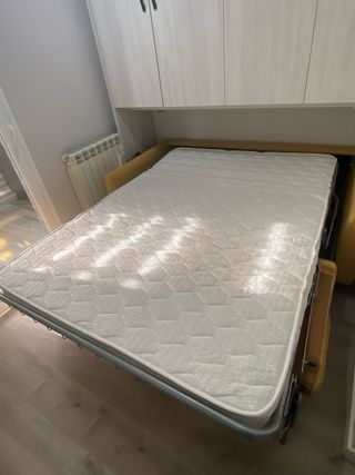 Sofá Cama Amarillo con Colchón