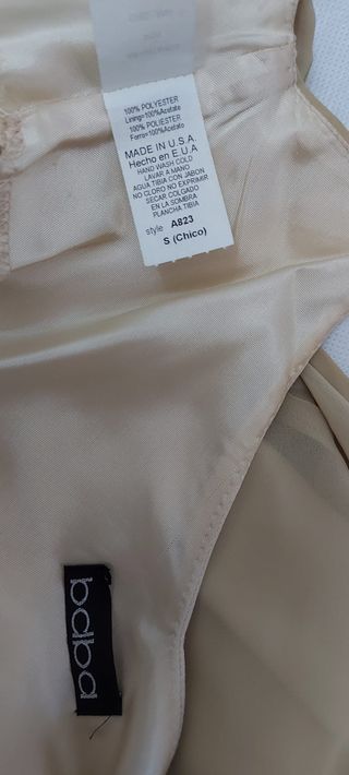 Vestido de noche-fiesta. Midi largo Beige