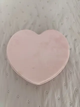 Joyero Corazón Terciopelo Rosa Compartimentos