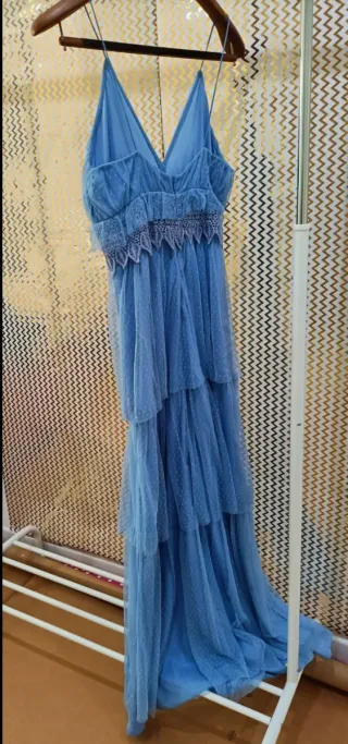 Vestido Boho celeste azulejo