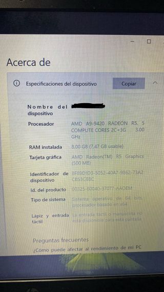Ordenador portátil HP Plata de 8 g de ram 1t disco