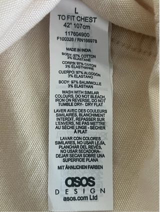 ASOS. Camisa de hombre cuello mao