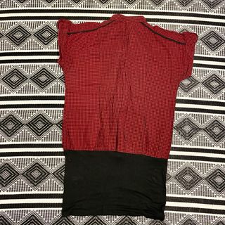 Vestido Camisa Cuadros Rojo y Negro