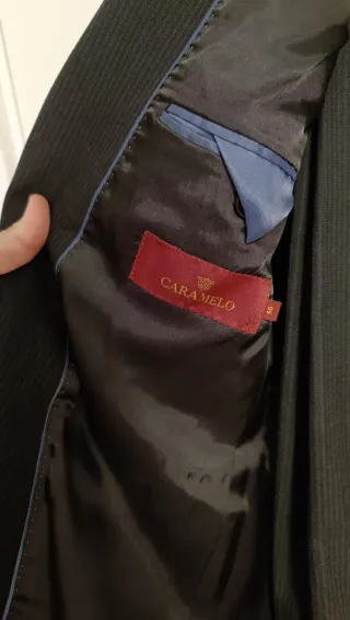 Traje Negro Rayas Hombre