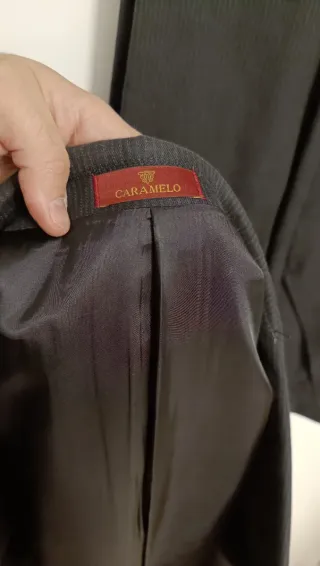 Traje Negro Rayas Hombre